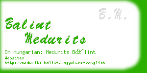 balint medurits business card